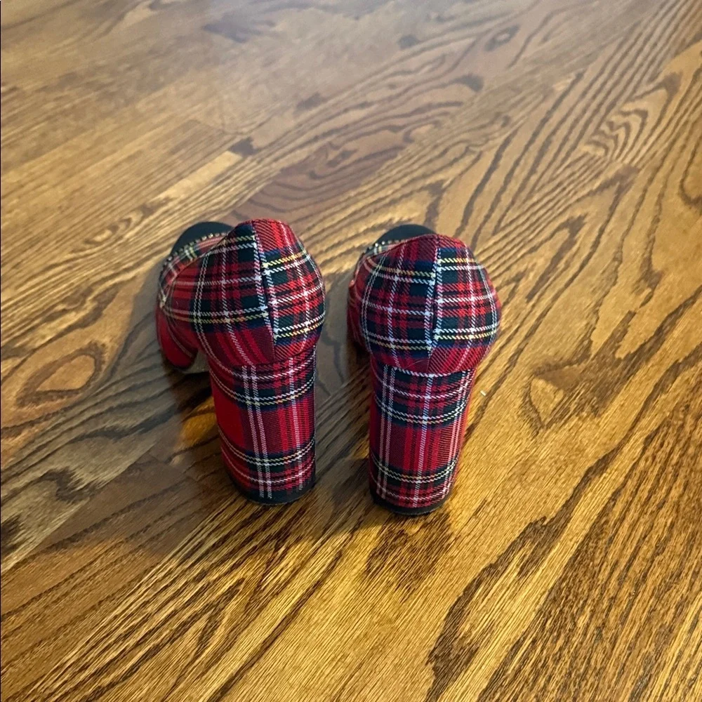 Plaid Red and Black Women's Pump J Crew tartan plaid